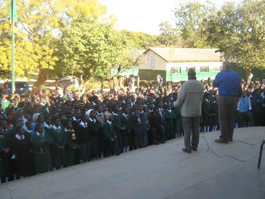 John at one of the Schools